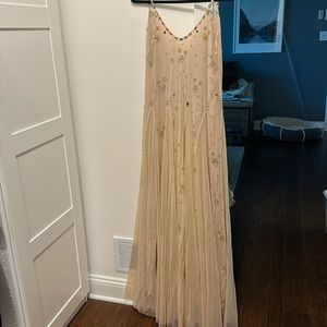 Free people one formal pink dress with gorgeous detailing